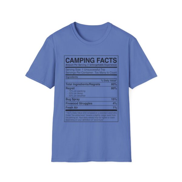 Camping Facts Amount Per Serving T-shirt