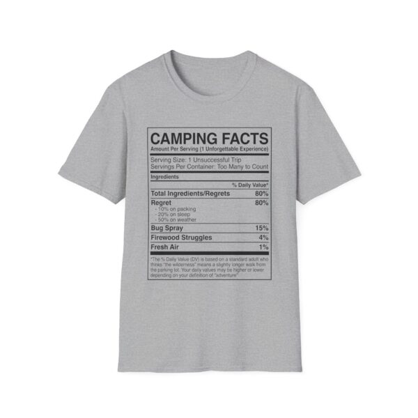 Camping Facts Amount Per Serving T-shirt