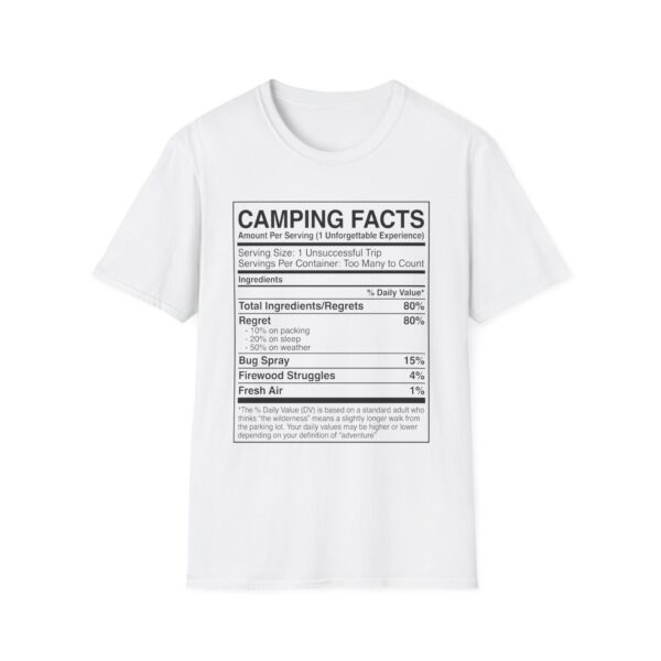 Camping Facts Amount Per Serving T-shirt